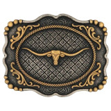 Montana Silversmiths Framed Longhorn Attitude Belt Buckle