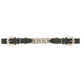 Weaver Black Leather Single Flat Link Chain Curb Strap