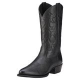 Ariat Men's Black Deertan Heritage R Toe Cowboy Boots