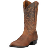 Ariat Men's Distressed Brown Heritage R Toe Cowboy Boots
