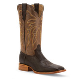 R. Watson Men's Mocha Brown Bullhide/Portillo Tan Cowhide Cowboy Boots