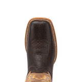 R. Watson Men's Mocha Brown Bullhide/Portillo Tan Cowhide Cowboy Boots