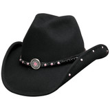 Bullhide Kids' Black Baby Jane Premium Wool Cowgirl Hat