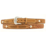 Nocona Men's Ostrich Print Leather Western Belt
