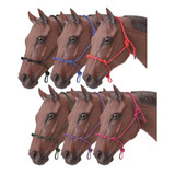 Tough1 Knotted Rope Halter with Twisted Crown - 6 Pack