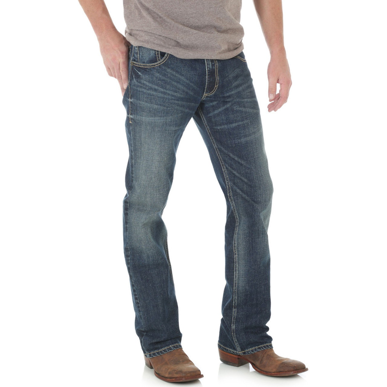 Wrangler Men's Retro Slim Fit Boot Cut Jeans - Layton - Picture 4 of 5