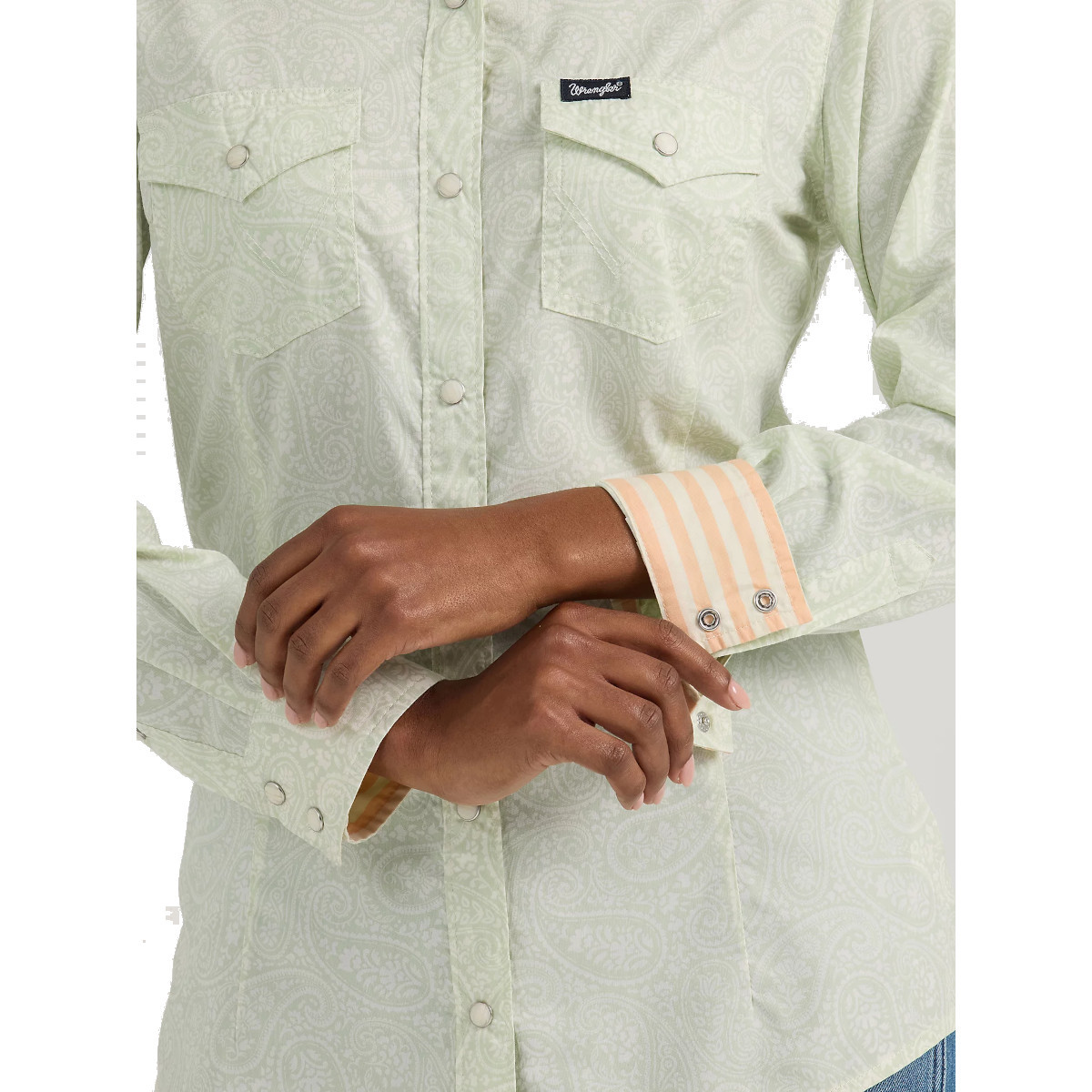 Wrangler Women's All Occasion Western Snap Shirt - Minty - Picture 4 of 5