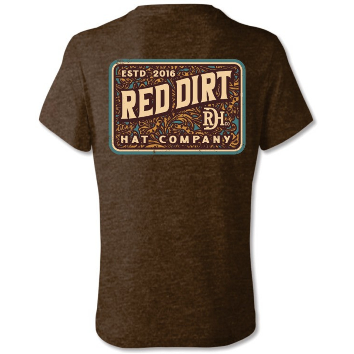 Camiseta de manga corta Red Dirt Hat Co. Red Dirt unisex de cuero tooled - Imagen 2 de 3