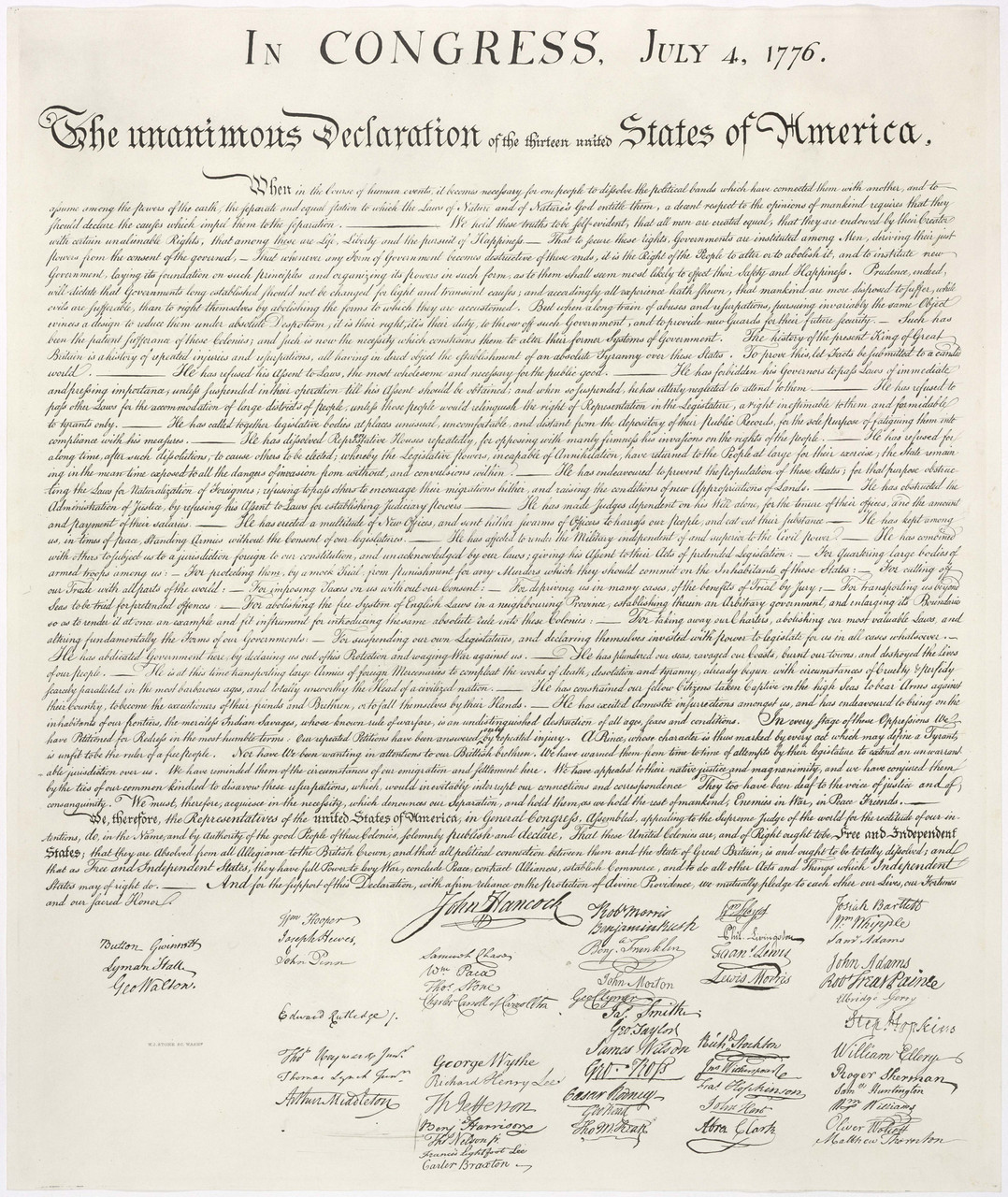 Declaration of Independence Poster w/ Ribbon (small, rolled)