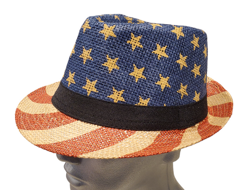 Red, White & Blue, Star-Spangled Straw Fedora