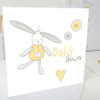 Baby shower Greeting Card Yellow Bunny Baby shower Greeting Card Yellow Bunny