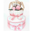 2 Tier Twin Girl Nappy Cake (Gimly Hare)