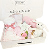 WELCOME TO THE WORLD NEW BABY GIRL GIFT HAMPER Organic Bunny