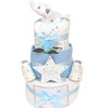 3 Tier Blue Luxury Baby Boy Nappy Cake (Elephant)