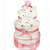 3 Tier NewBorn Baby Girl Gift Posy Nappy Cake (Baby Moi Elephant)