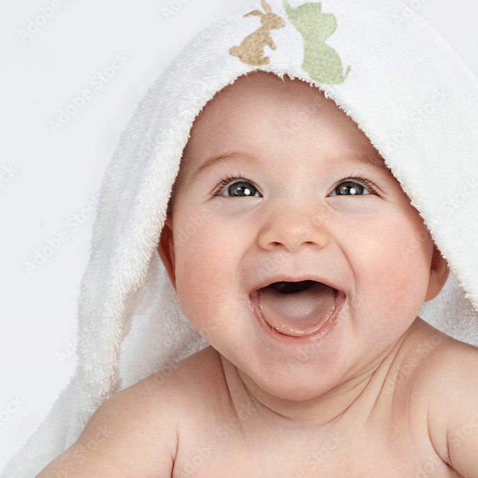 2 Baby hooded Towel Baby Moi Elephant & Rabbit 