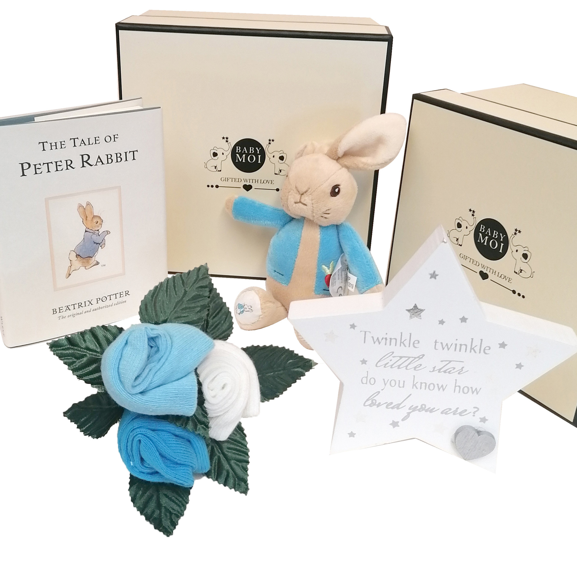 2 Tier Gift Box Peter Rabbit New Baby Gift Set Book