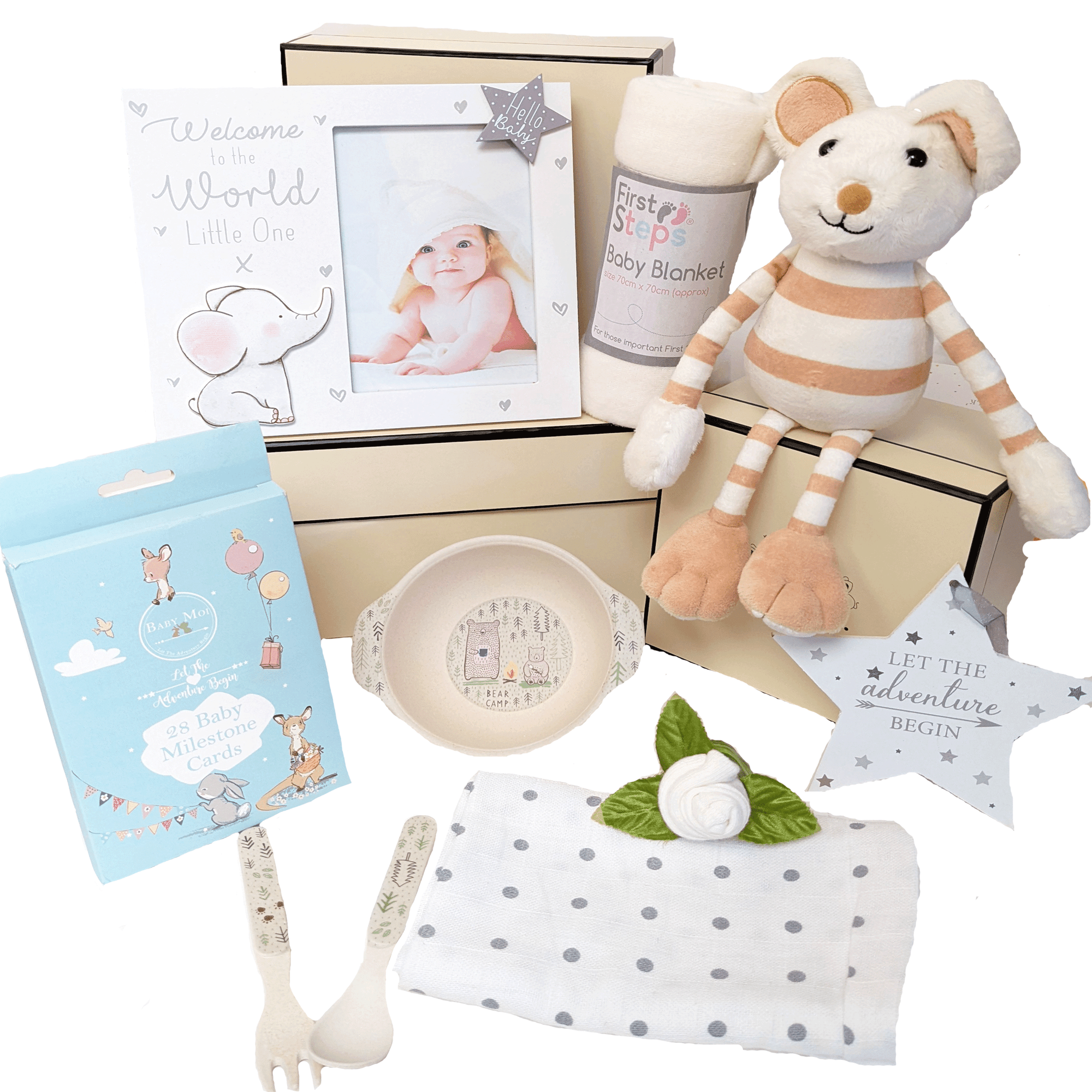 3 TIER BOX Welcome BABY GIFT HAMPER SET (Monty Mouse)