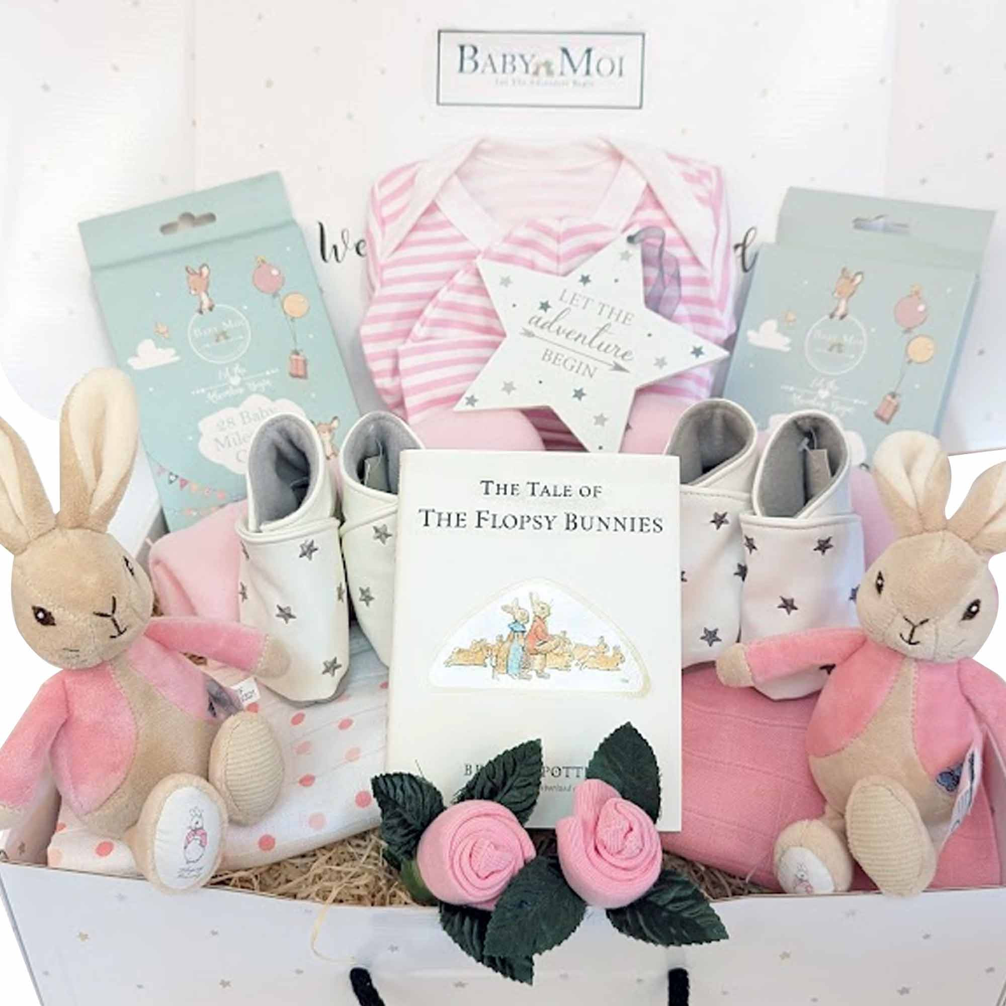 Luxury Baby Twin Girls Gift Hamper Flopsy Bunny