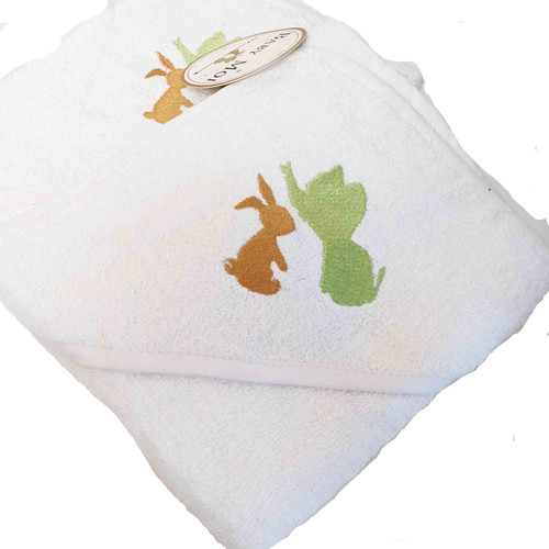 2 Baby hooded Towel Baby Moi Elephant & Rabbit 