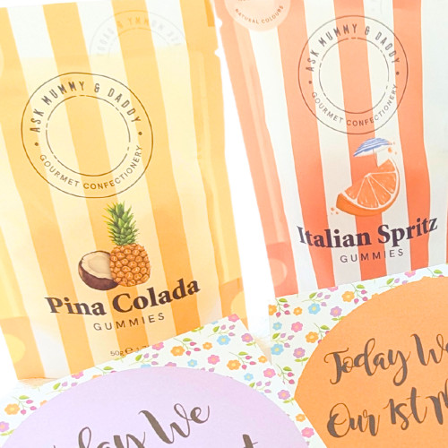 Mum To Be Gift - Cheeky Non Alcoholic Sweet Treat & Pregnancy Milestone Cards