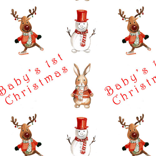 Baby's 1st Christmas Wrapping paper (4 sheets)