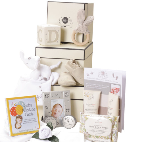 3 Tier Keepsake Luxury Baby Gift Box Set Baby Moi Elephant