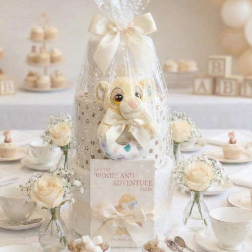 3 Tier New Born Baby Gift Nappy Cake Lion King