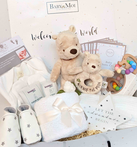 ULTIMATE WELCOME TO THE WORLD BABY SHOWER HAMPER (Winnie The Pooh)