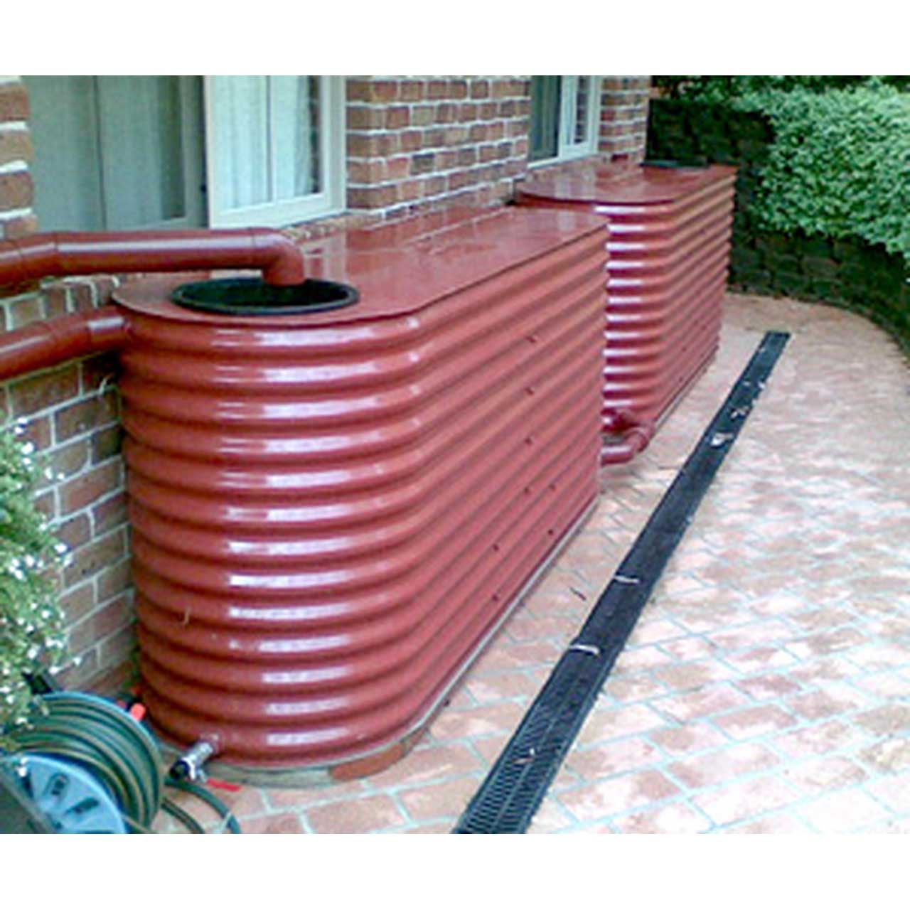 Two Under Deck Steel Corrugated Colorbond Slimline Rainwater Tanks - Standard Slim 1560mm High