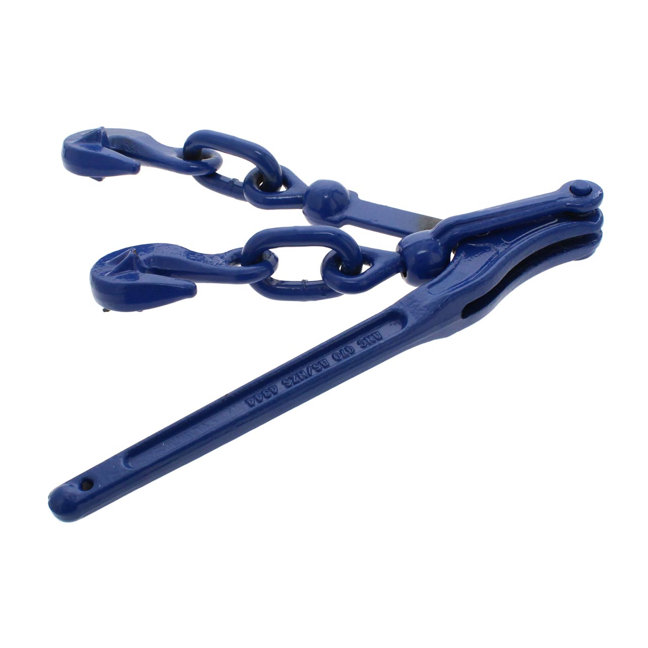 Closed Ancra 8mm to 10mm Blue Lever Loadbinder Dog complete with two Grab Hooks