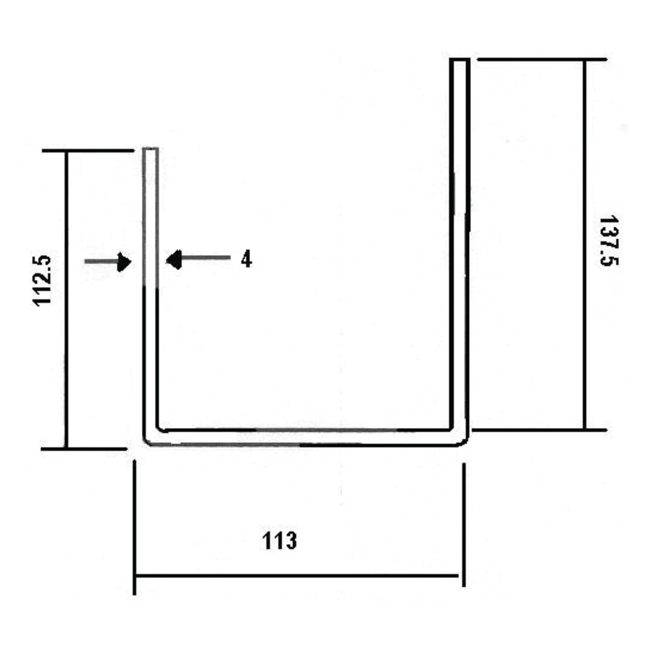 Drawing - Inner Channel Steel Door Header