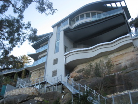 Cliff side water tanks