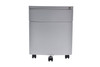 Curved Front Steel mobile storage cabinet, Silver