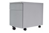 Curved Front Steel mobile storage cabinet, Silver