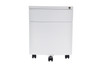 Curved Front Steel mobile storage cabinet, White