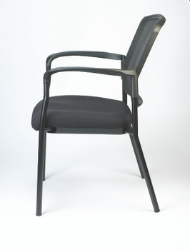 Dakota II Stackable Fabric Seat/Mesh Back with Arms by Eurotech