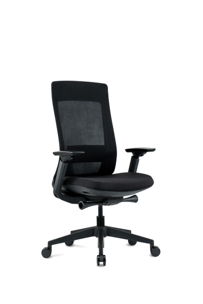 Elevate Black Frame Fabric Seat/Mesh chair by Eurotech