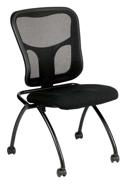 Flip No Arms Fabric Seat Mesh Back chair by Eurotech