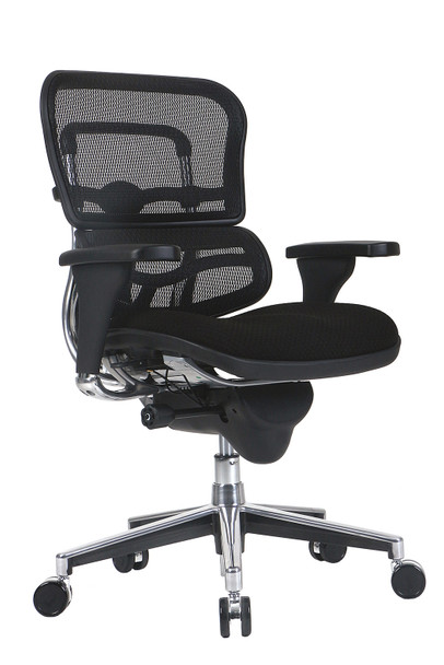 Ergo Mid Back Fabric Seat/Mesh Back chair by Eurotech