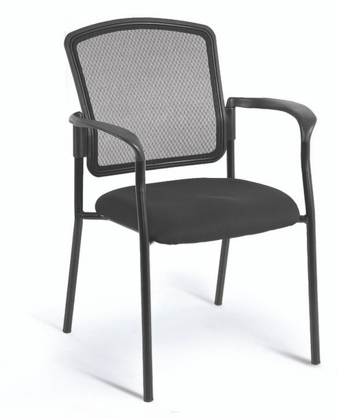 Dakota II Stackable Fabric Seat/Mesh Back with Arms by Eurotech