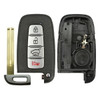 Hyundai, Kia 4 Button Smart Key Shell Replacement Case with High Security Insert SY5HMFNA04 - Aftermarket