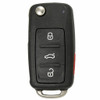 Volkswagen 4 Button Non-Prox Remote Flip Key NBG010206T, 5K0837202F, 315 MHz - Refurbished, Grade A