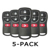 Keyless2Go Infiniti Nissan 3-Button Remote KBRASTU15 28268-5W500, Pack of 5