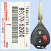 Toyota 3 Button Remote Head Key with H-Chip HYQ12BBY, 89070-52G50, 315 MHz - New, OEM