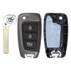 Hyundai 3 Button Flip Key Shell Replacement Case SY51GRGE03, 95430-K2500 - Aftermarket