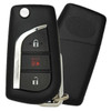Toyota 3 Button Remote Flip Key Shell Replacement Case MOZB3M2F2L, 89070-F4082 - Aftermarket