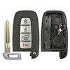 Hyundai, Kia 4 Button Smart Key Shell Replacement Case with HY15 Standard Blade SY5HMFNA04 - Aftermarket