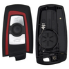 BMW 3 Button Red Trim Smart Key Shell Replacement Case YGOHUF5767, 9312531-03 - Aftermarket