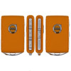 Orange Leather Volvo 4 Button Smart Key YGOHUF8423, 32425221, 433 MHz - New, OEM, 2 Pack
